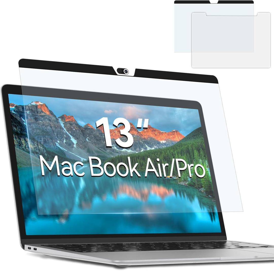 Magnetic Anti Blue Light Screen Protector for MacBook Air/Pro 13 Inch (2016-2022, M1, M2 ), Removable MAC 13.3" Blue Light Filter, Bubble-Free Install, Eye Protection Glare Laptop Screen Protector