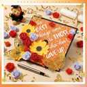 Gersoniel 36 Pcs DIY Graduation Cap Decorations Accessory Kit Handmade Paper Flowers Inspirational Cardstock 3D Butterfly Stickers for DIY Hat Grad Cap Topper Graduation Party Supplies(Orange)