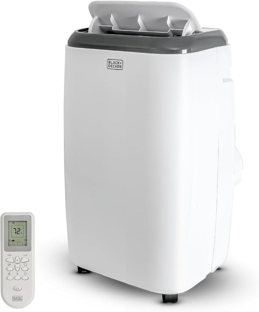BLACK+DECKER Portable Air Conditioner, 8,000 BTU for Rooms Up To 350 Sq. Ft., Portable AC with Full Function Remote Control & Window Kit, BPT05WTBA, White