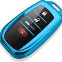 Tukellen for Toyota Key fob Cover Soft Key Shell Case for 2025 Camry 2019-2025 Land Cruiser,2021-2025 Sienna Venza Hilux Fortuner 2023-2025 Highlander Tundra Corolla bZ4X Prius 4/5/6 Buttons-Blue