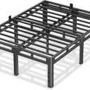 NKZ 24 Inch Queen Size Bed Frame, Metal Bed Frame & Box Spring 2 in 1 Platform with Round Corner Legs, 4000Lbs Heavy Duty Metal Frame, Mattress Slide Stopper, Headboard Hole, Noise-Free, Easy Assembly