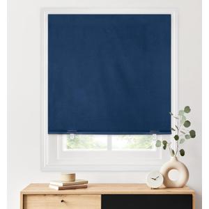LazBlinds 100% Blackout Roller Shades, No Tools No Drill Cordless Blinds for Windows, Thermal Insulated UV Protection Privacy Window Shades for Bedroom (48''W x 72''H, Navy Blue)