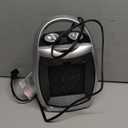 Portable Ceramic Space Heater w/Thermostat, 1500W Indoor Electric Space Heater Fan with Overheat and Tip-Over Protection, Heat Up 200 Square Feet for Office Room Dorm Use, Silver