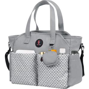 Diaper Bag Tote: Large Tote Baby Bag Boy Diaper Bag Stylish Girl Diaper Bag,Shoulder Mommy Bag (Grey)