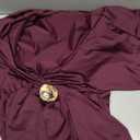 GORGLITTER Women's Metal Ruched Maxi Dress Half Sleeve V Neck Bodycon Cocktail Wedding Guest Dresses Purple X-Large