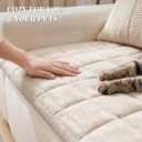 Pet Couch Cover Dogs Washable Non-Slip Couch Protector Pet Friendly Dog Mat for Couches and SofasBeige White, 27.6"70.9"