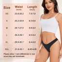 Sunm Boutique Cotton Thongs for Women, No Show Underwear for Women Pack, Sexy Low Rise Ladies Panties (Black, M)
