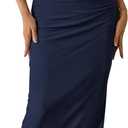PRETTYGARDEN Women's Summer Wedding Guest Dress Strapless Tube Top Maxi Bodycon Long Floral Mesh Beach Vacation Party Dresses (Blue, L)