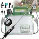 2 Gallon Electric Garden Sprayer, 7.4V Battery Powered Sprayer with USB Rechargeable Handle, Telescopic Wand, 4 Adjustable Nozzles, Battery Indicator, Shoulder Strap for Lawn, Plant Watering & Yard