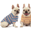Knuffelen Dog Shirts Cotton Striped T-Shirt Summer Pet Clothes for Small Dogs 2-Pack Soft Puppy Apparel Cat Tee Breathable Stretchy Blue Yellow Multi-colored, Small