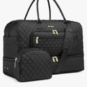 LUOCIP Large Women Travel Duffle Bag, Carry on Bag with Wet Toiletry Pocket for Overnight, Weekend, Yoga, Gym, Business Trips, Sport and Hospital, Black