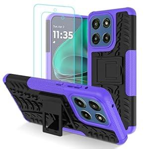 for Motorola Moto G Stylus 5G 2025 Case with 2 Pack Screen Protector, Military Grade Shockproof, Heavy Duty Robust Bumper Cover with Kickstand for Moto G Stylus 5G 2025 Phone Case, Black