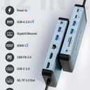 Lemorele MacBook Pro Air Docking Station w/150W Power Adapter, 12 in 2 USB C Laptop Docking Station 2 HDMI 4K@60Hz, 18W PD 3.0 5Gbps, USB C 3.0 & 4 USB 3.0, RJ45 Ethernet SD/TF Audio