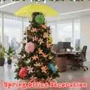 Novabright April Spring Tree Topper Decorations April Showers Bring May Flowers Decorations Yellow Umbrella with Garland and Ribbon for Home Classroom Office Easter Party Decor DIY Crafts