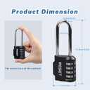 3 x RESET-060 4 Digit Combination Padlock with 2.4 inch Long Shackle Combination Lock,Outdoor Waterproof Padlock,Indoor Padlock for School Locker, Gym Locker, Shed, Fence, Gate, Toolbox, Black