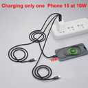 USB-C Charging Cable, 4 ft 3-in-1 USB C to USB-C+2 x IP Cable, Multi Charging for Phone 16/15 Pro/Pro Max, Samsung S24/S23/S22/S21, Google, Amazon, Andriod,Carplay