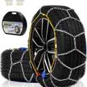 Auto Tightening Snow Chains Tire Chains For Cars Suv Pickup Trucks - Auto Tightening 1 Min Quick Fit AND Easy Installation, Reusable Universal Emergency Traction Snow Chains - Set of 2HKN80