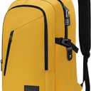 Mancro Travel Laptop Backpack, 15.6 in Anti Theft Backpack for Women Men, Computer Bag Fits 15.6 Inch Laptop and Notebook Backpack Gift, Yellow