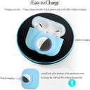 2 in 1 Protective Case Compatible with Apple Airpods Pro 2nd/1st Generation & Airtag Case Combo, Soft Silicone Protective Cover with 2 PCS Screen Protector, Shock-Proof Anti-Scratch(Blue)