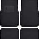 BDK Premium 4PC Set of Carpet Car Floor Mats with Vinyl Safety Heel Pad for Car, Truck, SUV, Coupe Sedan, Black (MT-100-BK)