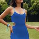 ReachMe Womens Tennis Dress Athletic Dresses with Built in Shorts and Bra Summer Workout Romper Trendy Golf Outfits (Blue, M)