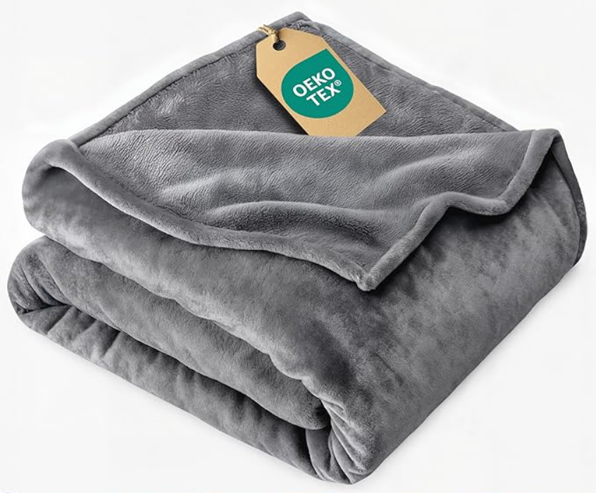 Ultra Soft Fleece Blanket Throw Size - Flannel Fleece Luxury Throw Blanket - Lightweight for Couch Bed Chair - Thick, Warm and Breathable - All Season Cozy Anti-Static Microplush Bedding, Dark Grey
50×100"
