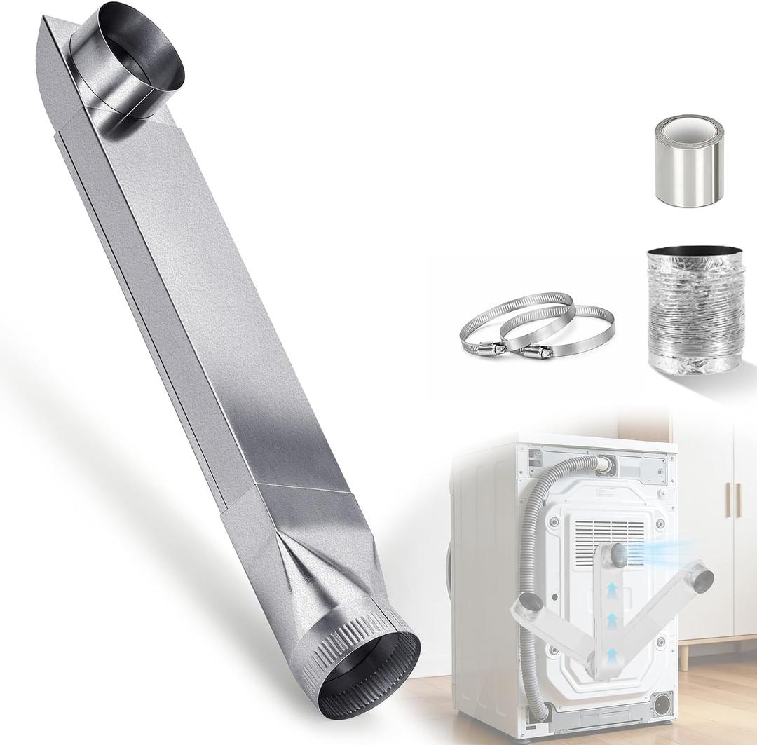 Benut UD48S 4" adjustable dryer vent Kit 26"-43", Compatible with Whirlpool and all 4" Dryer Vent Outlet, Periscope Dryer Vent for Tight Spaces, Easy Install Laundry Venting, OEM, Stainless Steel
