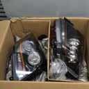 HECASA Pair Headlight Assembly Compatible with 2008-2015 Cadillac CTS Projector Front Lamp Not Compatible on Models w/Factory HID Headlights - Clear Lens Black Housing Orange Light Bar