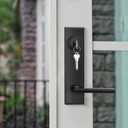 Haidms Black Front Door Handle - Entry Door Lever and Deadbolt Set, Matte Black Exterior Door Lock Set, Modern Square Front Door Handles
