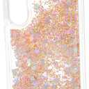 Gadpiparty Quicksand Phone Case for Shockproof TPU Protective Cover for Women Four Corner Drop Protection Easy Installation Stylish Glitter Design (Golden)