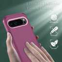 Qinmay Phone Case for Google Pixel 10 Pro XL Case with HD Screen Protector, Heavy Duty Shockproof & Dropproof 3-Layer Cover Phone Case (WineRedPink, for Pixel 10 Pro XL)