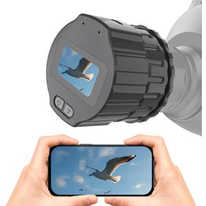 WiFi Electronic Eyepiece,Telescope and Microscope Accessories,Telescope Image HD Amplifier,2K Video Recording,Camera Recording Via App,Built-in WiFi,25mm-50mm Eyepiece (64GB w/Screen)