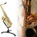 REMAGIC Alto & Tenor Saxophone Stand, Foldable Saxophone Stand Holder Rack, Adjustable Metal Sax Tripod Holder Rack, Portable Musical Instrument Accessories