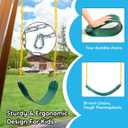 TURFEE Heavy Duty Swing Seat Green Color with 66 Chain, Swing Set Accessories Replacement with Snap Hooks for Kids Outdoor Play Playground