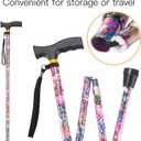 Walking Cane LIXIANG Cane for Man/Woman | Mobility & Daily Living Aids | 5-Level Height Adjustable Walking Stick | Comfortable Plastic T-Handle Portable Walking Stick Folding Cane