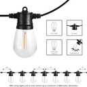 SUNTHIN Outdoor String Lights, 96FT Patio Lights with 32 LED Shatterproof Bulbs, Hanging for Outside, Garden, Backyard, Deck, Porch, Fence, Bistro, Pool, Party (Black)