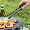 JETKONG Stainless Steel Kitchen Tongs, Serving Tongs for Cooking, 10.6" Metal Food Tongs with Non-Slip Comfort Grip, Non-Stick Cooking Tongs Heat Resistant BBQ Tong Grill Tong (Black)