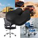 Memory Foam Seat Cushion for Office Chair, Car, Wheelchair  Coccyx Tailbone Support Pad for Sciatica & Back Pain Relief, Ergonomic Chair Cushion for Home, Travel, Work Desk (Black)