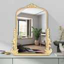Vintage Small Arched Mirror, 20 * 16in Wall Mounted Vanity Mirror for Living Room, Bedroom, Bathroom, Entryway, Porch, Home and Dormitory, Versatile, Easy to Install, Space-Saving (20"L x 16"W, Gold)