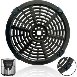 Round Air Fryer Grill Plate for Bella Pro Series 8QT Digital Air Fryers, Upgraded Air Fryer Grill Pan Crisper Plate Tray Insert Grate Rack Grid Shelf for 8QT Bella Air Fryer, Dishwasher Safe