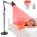 SANSI Red Light Therapy Lamp with 66in Stand, 660nm 850nm Near Infrared,32W | Precise Targeted Light Therapy for Face Body Skin Knee Scalp, High Irradiance, 66in Adjustable Stand, Remote Control 3 Modes,  S60C