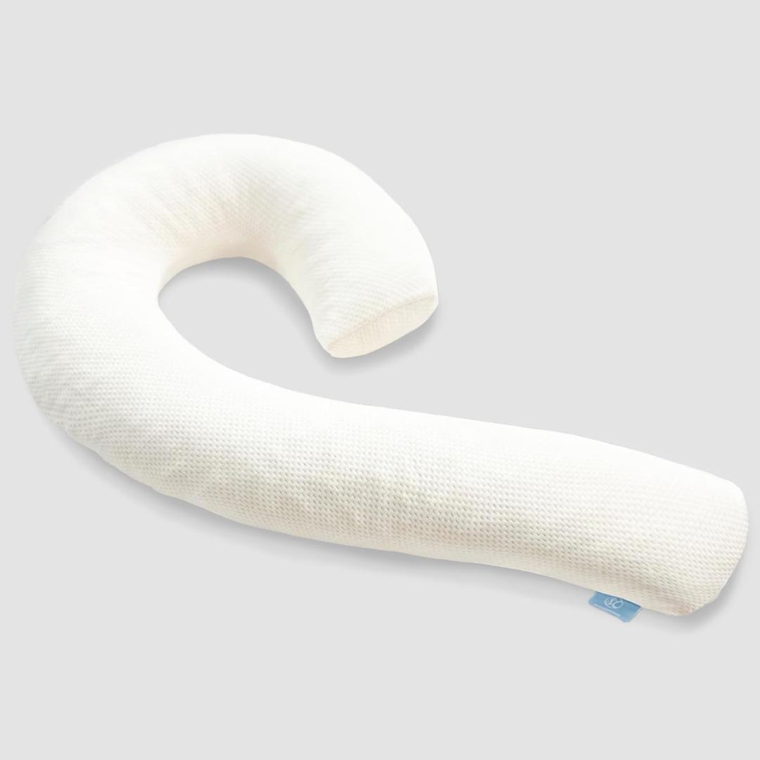 SCHNAUZER HOME Body Pillow for Adults - Soft Long Bed Pillows Insert for Sleeping - Shredded Memory Foam and Removable Washable Cover - Swan Shaped Pregnancy Side Sleeper Pillow 49 Inch (Beige)