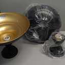 GOLDHILL Bronze With Gold Semi Flush Mount Ceiling Light Fixture 2 Pack, Outdoor Ceiling Mount Fxture with E26 Based Socket, Round Metal Exterior Semi Flush Mount Light for Hallway Foyer Kitchen Porch Bathroom