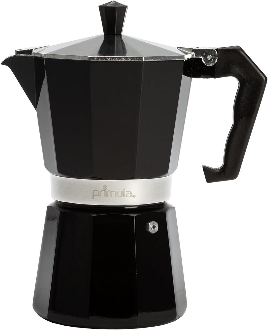 Primula Classic Stovetop Espresso and Coffee Maker, Moka Pot for Italian and Cuban Caf Brewing, Greca Coffee Maker, Cafeteras, 6 Espresso Cups, Black