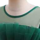 12M-6T Baby Girls Christmas Ruffle Ball Tutu Gown Wedding Party Lace Dresses Dark Green 120 (Green, L)