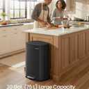 SONGMICS 20-Gallon (75 L) Trash Can, Stainless Steel Kitchen Garbage Can, Recycling or Waste Bin, Soft Close, Step-On Pedal, Removable Inner Bucket, Black ULTB075BZ01