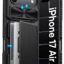 ATATOO for iPhone Air Case Wallet, Built-in Card Holder (3-5 Cards) [RFID Blocking] & Slide Camera Cover, Military Grade Protection, Protective Phone Cover Case for iPhone Air (17Air) 2025 6.5", Black