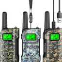 Walkie Talkies for Kids Rechargeable,Toys for Boys and Girls Ages 3-12, 3 Pack Long Range 2-Way Radios, Birthday Gifts,Christmas Stockings, Outdoor Play, Family Games, Hiking Camping Gear