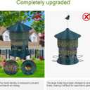 Outdoor Hanging Bird Feeder Squirrel Proof, 6 Feeding Ports with 360Chew Proof Metal Guard, Ideal for Cardinals Finches Chickadees and Wild Birds,All Weather Metal Bird Feeder