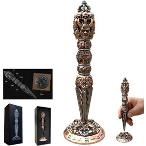 Wand Dice Spinner for Dungeons and Dragons, Metal D&D Unique Roulette Dice, Dungeons and Dragons Gift Set for Role Playing Games (Rustic Copper Hong)